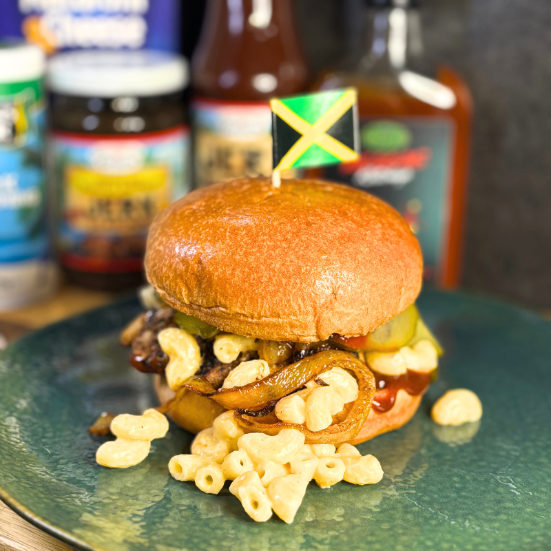 Mac and Cheese Jerk Chicken Burger – das ultimative Rezept